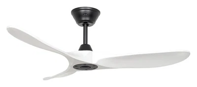DC Ventilateur de plafond Télécommande ECO GENUINO Noir mat & Blanc 122 cm - Photo 1/4