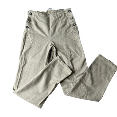 Pantalón Vintage Niños Y2K Años 90 Guess Caqui Plano Delantero y Trasero Talla Botón Talla 12  Foto 1 de 4