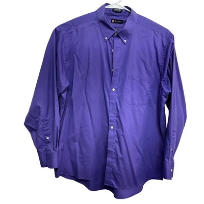Chaps Shirt Mens Large Purple Button Down Classic Fit Twill Wrinkle Free Pocket - Image 1 of 4