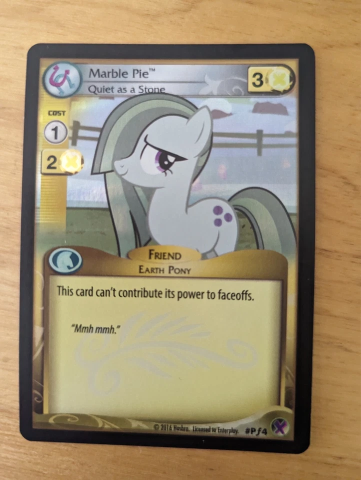 My Little Pony CCG: Marble Pie, Quiet As A Stone - Marks In Time #Pf4 promo foil - Image 1 of 1
