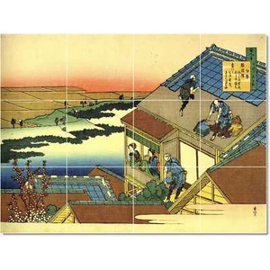Katsushika Hokusai Ukiyo-E Tile Mural PT22553. 32 x 24 (12) 8x8 tiles - Picture 1 of 1