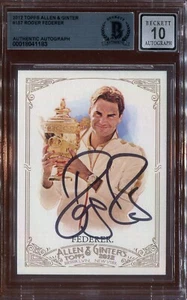 Roger Federer 2012 Topps Allen & Ginter carta firmata Beckett autografo 10 BAS - Foto 1 di 2
