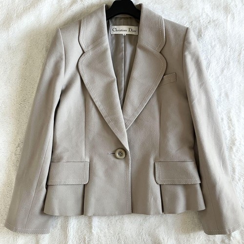 Christian Dior giacca bar lana vintage giacca sartoriale M grigio salvia dal Giappone