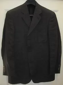BROOKS BROTHERS 346 MEN'S NAVY BLUE HERRINGBONE LINEN SPORTS JACKET SIZE 41 L - Picture 1 of 12