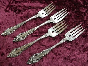 ROYAL GRANDEUR 4 Salad / Dessert Forks Oneida Community Silverplate VERY FINE - Picture 1 of 3