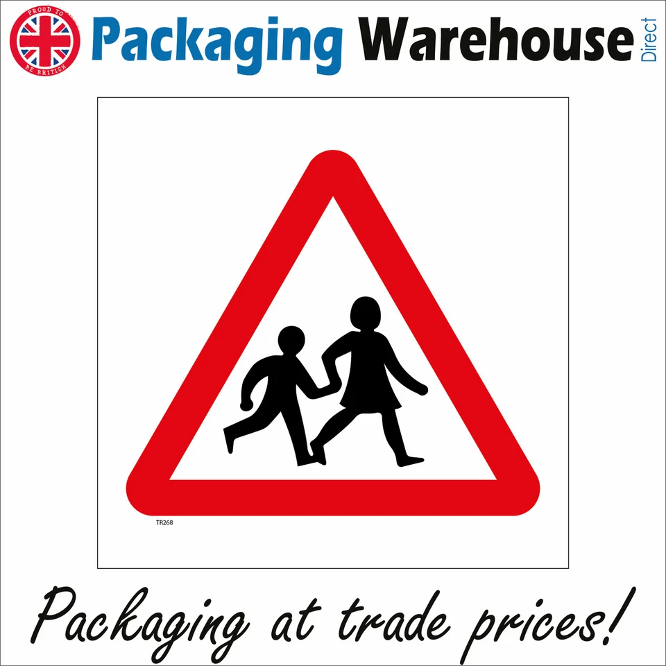 TR268 CHILDREN CROSSING ROAD SLOW DOWN TRAFFIC CAUTION SCHOOL PLAYGROUND SIGN - Image 1 of 1