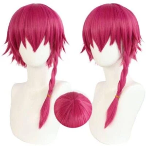 Women Wig Braid Dark Rose Red Wig Costume Wigs Ladies Hair Wig+Wig Cap - Picture 1 of 4