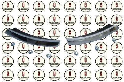 1968 1969 Olds Cutlass Chrome Front Fender Upper Rear Moldings w/ Hardware - Image 1 of 2