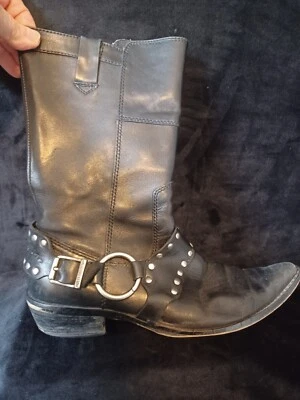 Mujeres Harley Davidson STK# 85028 Western Cuero Botas de Motocicleta Hebilla con Tachuelas  Foto 1 de 4