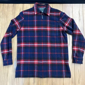 Ralph Lauren 100% Wool Plaid Full Zip Shirt Shacket Women’s Petite Size P/S Vtg - Picture 1 of 8