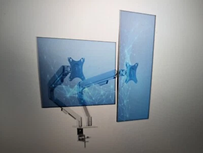 Soporte de montaje de monitor doble - Soporte de brazo de monitor doble para computadora de 15" a 30"  Foto 1 de 4