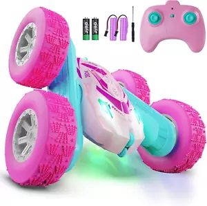 Remote Control Car for Girls, RC Cars with Headlights Double-Sided Driving 360° - Picture 1 of 7