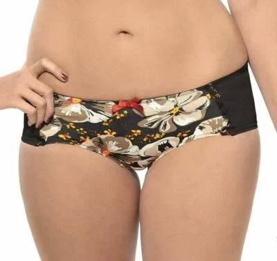 Calzoncillo corto Panache Sculptresse Bellisse talla grande 26 negro floral bragas 6894 Foto 1 de 4