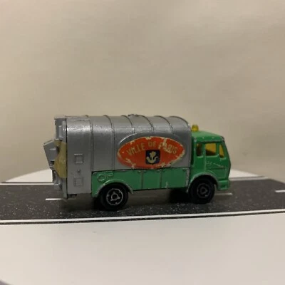 Majorette France Mercedes-Benz Refuse Garbage Disposal Truck #218 Green VTG Worn - Image 1 of 4