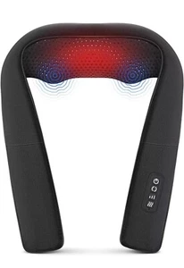 Nekteck Vibrating Electric Neck/Back Massager w Heat, Pillow & Multiple Settings - Picture 1 of 12