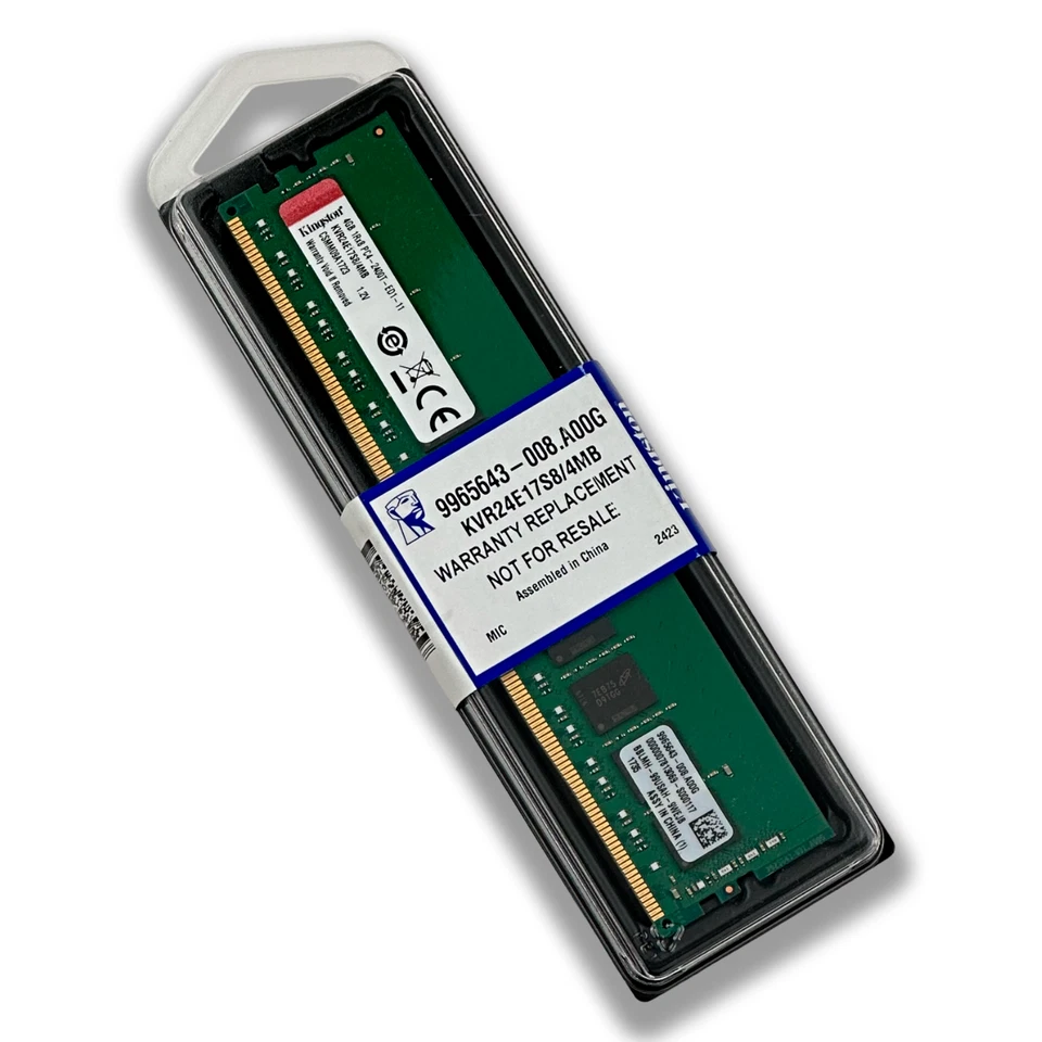 Kingston 4GB DDR4-2400 (PC4-19200) SDRAM KVR24E17S8/4MB (2412) - Image 1 of 1