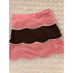 NWT Gymboree Tea For Two Pink & Chocolate Multi Tiered Skirt Skort 12 ADORABLE - Picture 1 of 9