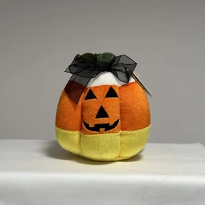 Bestever Halloween Candy Corn Pumpkin Plush New Fibers Fill 5.5 In H 5 In W NWT - Picture 1 of 8