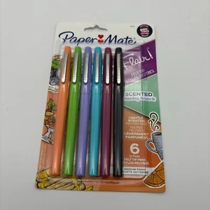 Plumas de punta de fieltro de punto medio perfumadas estilo mate de papel 6 quilates, trabajo de oficina escolar NUEVO - Imagen 1 de 2