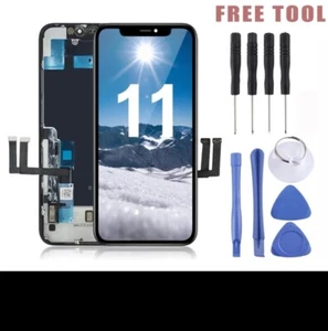 ECRAN COMPLET IPHONE 11 : VITRE TACTILE + LCD NOIR + JOINT D’ÉTANCHÉITÉ + OUTILS - Photo 1 sur 4