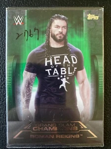2021 Topps WWE Undisputed Grand Slam Champions Green #/50 Roman Reigns #GS-11 SP - Picture 1 of 2