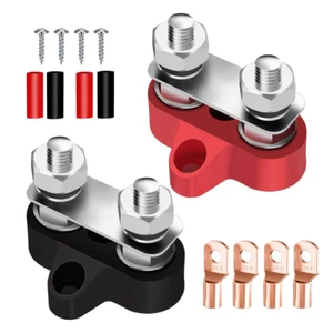 5/16" (M8) Sammelschiene 12V 200A, Dual M8 Bolzen Stromverteiler Reihenklemme, 2 Stück - Bild 1 von 12