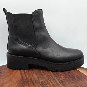 Sam Edelman Judah Chelsea Boots Women's 9.5M Black Leather Lug Chunky Platform - Picture 1 of 13