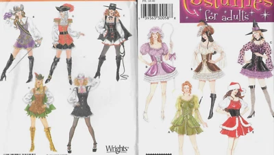 DIVERTIDO Simplicidad Bruja Santa Pirata Hada Zorro Adulto Disfraz Patrón Talla 6-12 UCFF Foto 1 de 2