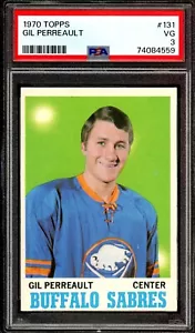 1970-71 Topps NHL #131 Gilbert Perreault Rookie PSA 3 Buffalo Sabres Looks Nicer - Picture 1 of 2