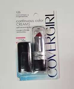 Cover Girl Cool Crimson 125 Discontinued Lipstick Continuous Color Creams NOS - Picture 1 of 2