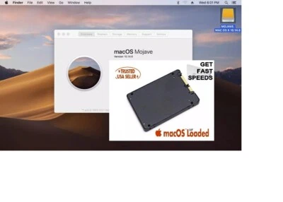 Mac OS Mojave 10.14.6 Preinstalled 256GB 2.5" SSD | For MacBook, iMac, Mac Pro - Image 1 of 4