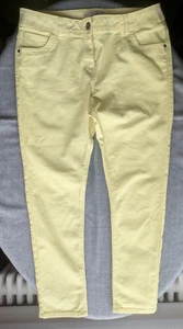 Pale Lemon Yellow Stretch Size 14 Tapered Leg Jeans by George. VGC No Marks etc - Picture 1 of 13