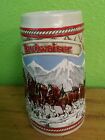 1985 A SERIES BUDWEISER ANHEUSER-BUSH CLYDESDALES HOLIDAY BEER STEIN MUG SNOW for sale