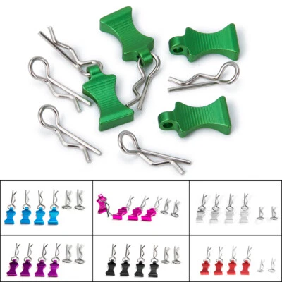 4Pcs Metal R-type Body Clips with Mount For Axial SCX10 TRX4 etc 1/10 RC Crawler - Image 1 of 4