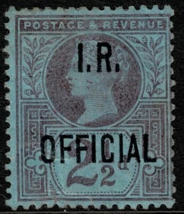 1887 SG O14 I.R OFFICIAL 2 1/2d Purple Part OG Fine Appearance G MM Cat. 175,00 £ - Bild 1 von 1