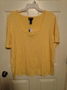 Suéter ligero amarillo brillante Maggie Burns talla grande 3X nuevo con etiquetas - Imagen 1 de 6