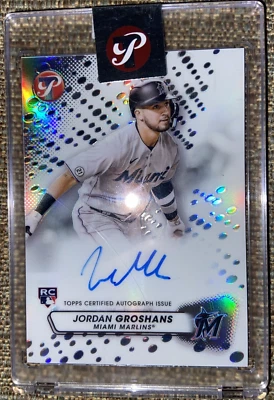 JORDAN GROSHANS 2023 Topps Pristine Autograph RC Miami Marlins PA-JG Bulldogs - Image 1 of 4