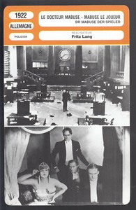 DR. MABUSE THE GAMBLER Der Spieler (1922) PHOTO FRENCH MR CINEMA CARD Fritz Lang