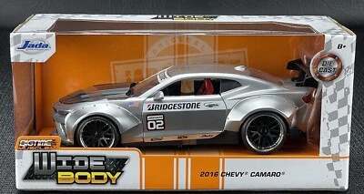 Chevy Camaro 2016 Jada Bigtime Muscle carrocería ancha escala 1:24 diecast plateado nuevo en caja Foto 1 de 4