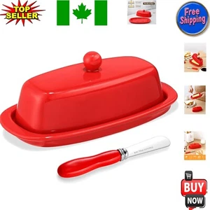 Luxury Elegant Butter Dish with Lid - 8-inch Porcelain Keeper for Your Home - Foto 1 di 9