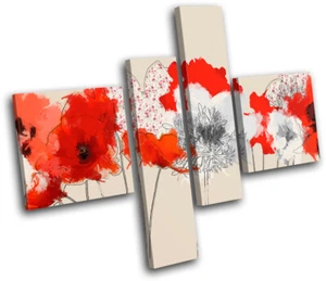Flores Pintadas Floral LONA ARTE DE PARED Impresión de Imagen VA - Imagen 1 de 1