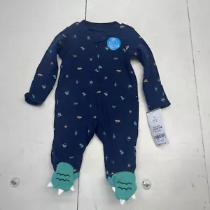 Carter’s Blue Dinosaur 2 Way Zip Footie Pajama Infant Boys New Born New - Picture 1 of 8