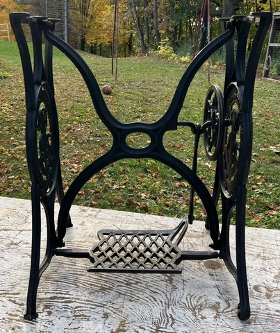 1882 Singer Cast Iron Antique Treadle Base Table Sewing Machine Age Industrial Cover