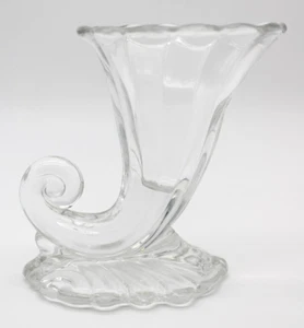 VTG Heisey Clear Glass Cornucopia Vase Warwick Horn of Plenty 5" - Picture 1 of 4