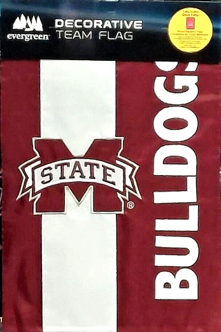 Miss State Bulldogs Two-Sided Applique Garden Flag New Evergreen Cover
