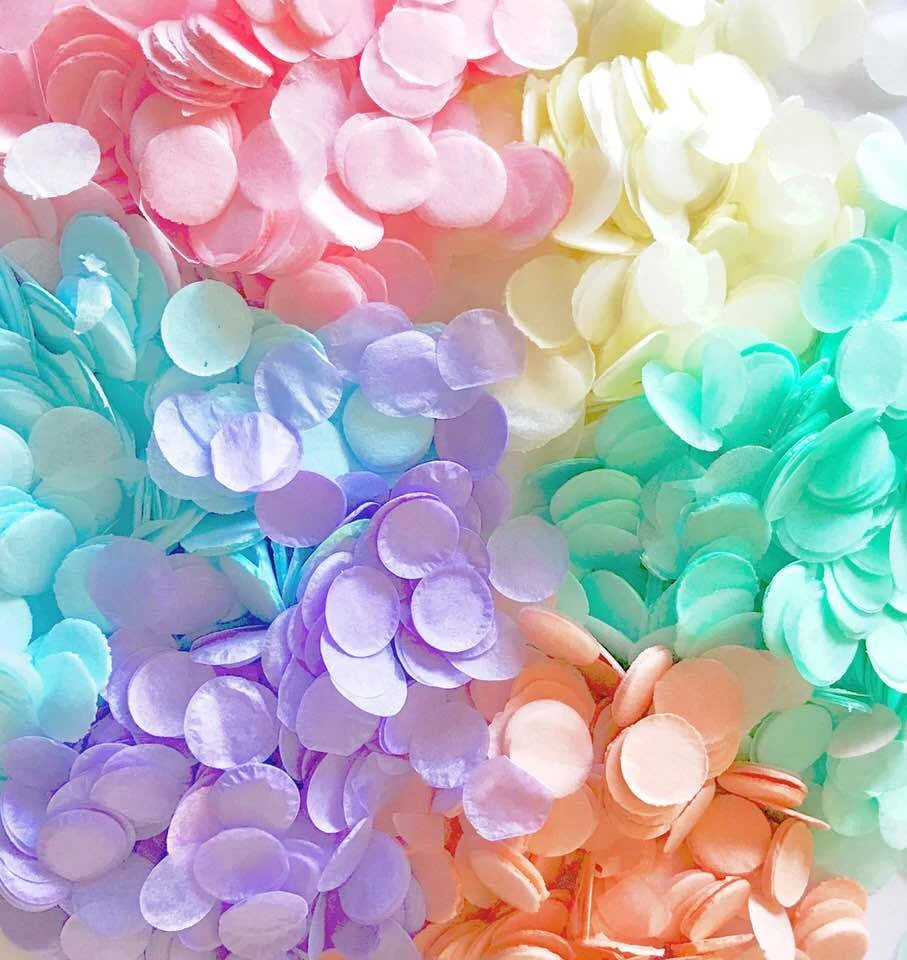 PASTEL WEDDING CONFETTI TISSUE PAPER TOSSING THROW 1CM CIRCLES BIODEGRADABLE - image 1 of 3