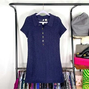 ❅�MOTH Anthropologie Navy Knit Ribbon Polo Sweater Dress - Bild 1 von 11