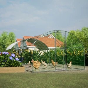 9.84' x 19.68' x 6.56' Large Chicken Coop Metal with Waterproof & Anti-UV Cover - Picture 1 of 8