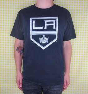 VTG Los Angeles LA Kings x Antiqua NHL Primary Logo Black Crew Neck T-Shirt EUC - Picture 1 of 5