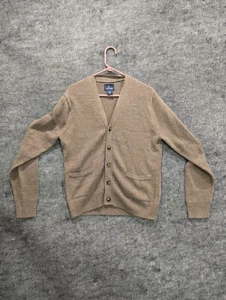 Stafford Mens Brown Pockets Wool Front Button Cable Knit Cardigan Sweater Size S - Picture 1 of 7
